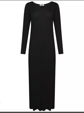 Aritzia Black Long-Sleeve Maxi Dress